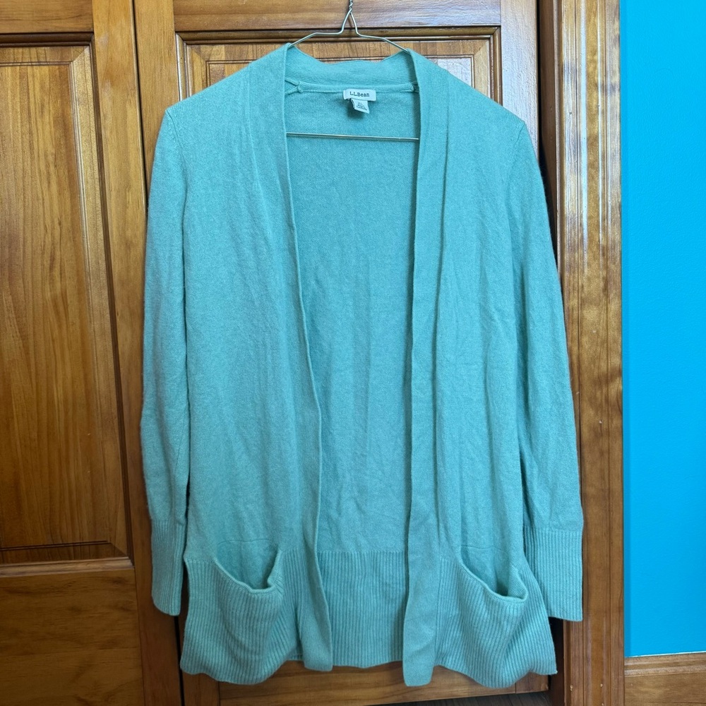 L.L. Bean Women's Classic Cashmere Open Cardigan with Pockets - Petite XS